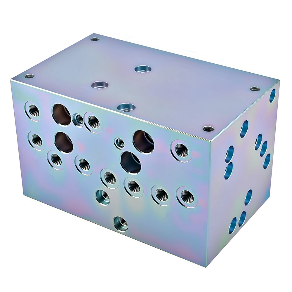 Custom CNC Steel Hydraulic Manifold Solutions High Strength Blocks for Excavators and Construction Vehicles